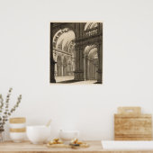 Retro  architectonische kathedraal poster (Keuken)