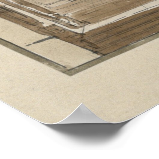 Retro architectuurtekenaarten poster (Hoek)