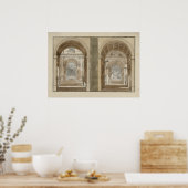 Retro  architectuurtekenaarten poster (Keuken)