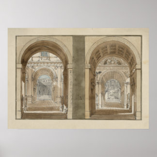 Retro  architectuurtekenaarten poster