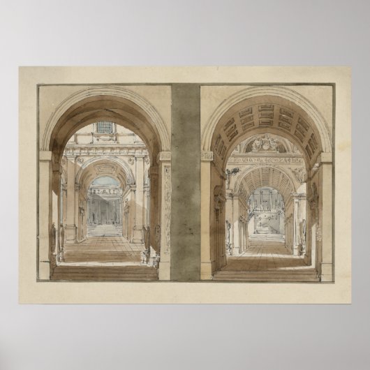 Retro  architectuurtekenaarten poster (Voorkant)