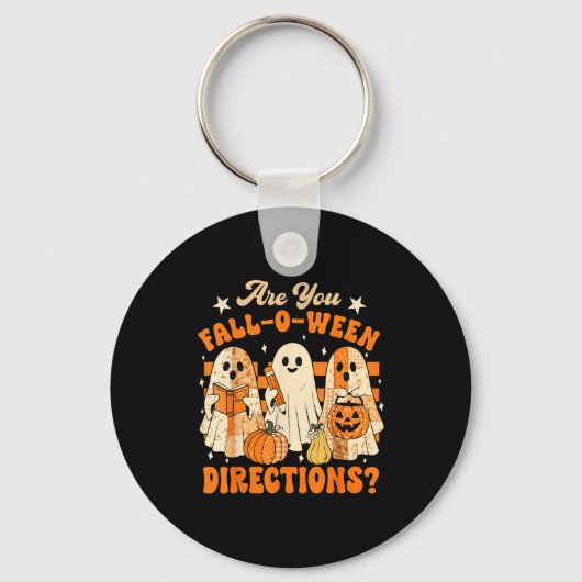Retro Are You Fall O Ween Directions Teacher Hallo Sleutelhanger (Voorkant)