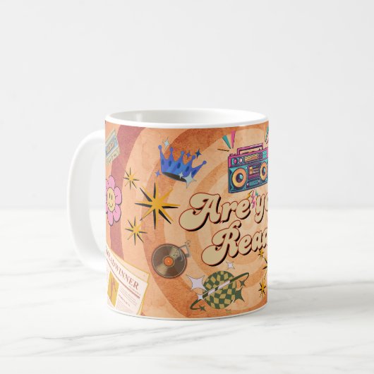 Retro Are You Ready Mug Design with Custom Name  Koffiemok (Voorkant links)