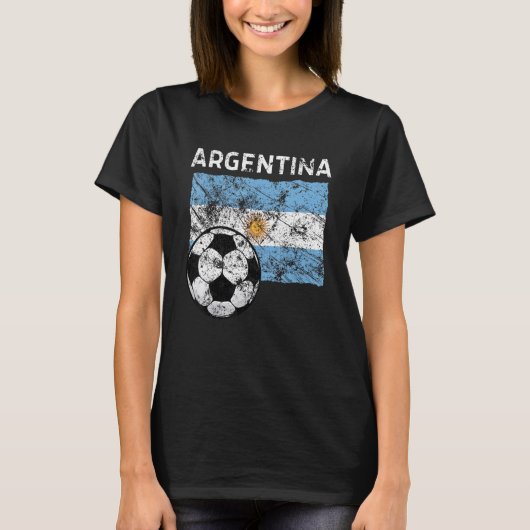 Retro Argentinië Voetbal Argentijns Football Pride T-shirt (Voorkant)