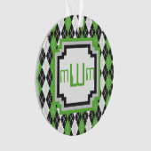 Retro Argyle Acryl Ornament (voorkant)