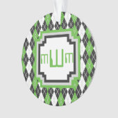Retro Argyle Acryl Ornament (voorkant)