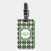 Retro Argyle-Bagagelabel Bagagelabel (Voorkant verticaal)