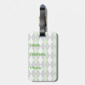 Retro Argyle-Bagagelabel Bagagelabel (Achterkant verticaal)