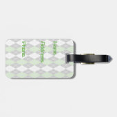 Retro Argyle-Bagagelabel Bagagelabel (Achterkant horizontaal)