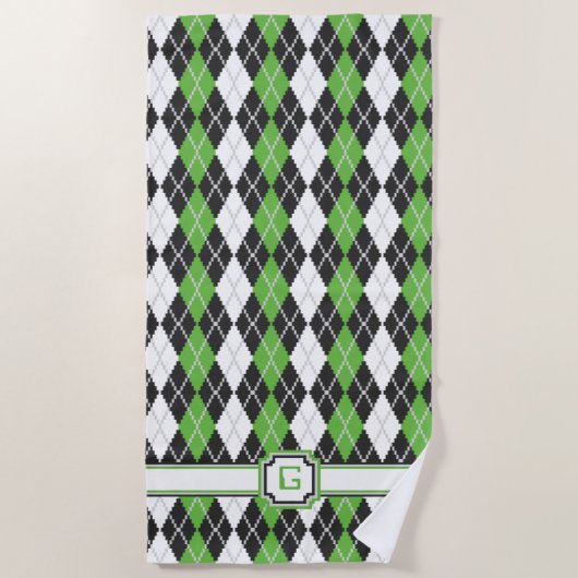 Retro Argyle Beach Towel Strandlaken (Voorkant)
