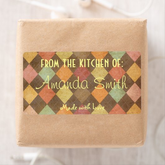 Retro Argyle Canning Label (Insitu)