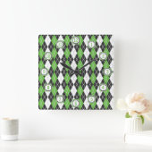 Retro Argyle Clock Vierkante Klok (Huis)