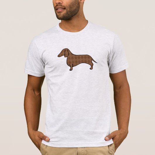 Retro Argyle Dachshund T-shirt (Voorkant)