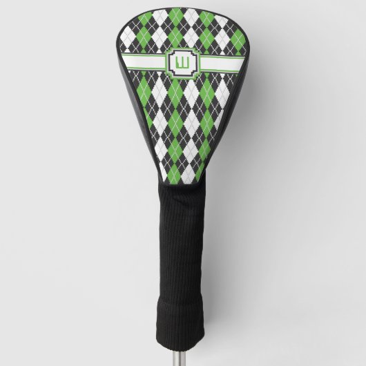 Retro Argyle Driver Hoesje Golfheadcover (Voorkant)