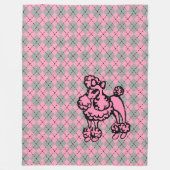 Retro Argyle French Pink Poodle Blanket Gift Fleece Deken (Voorkant)