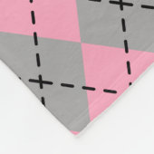 Retro Argyle French Pink Poodle Blanket Gift Fleece Deken (Hoek)