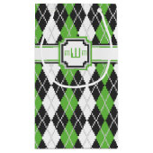 Retro Argyle Gift Bag Klein Cadeauzakje (Achterkant)