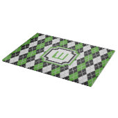 Retro Argyle glazen snijplank (Hoek)