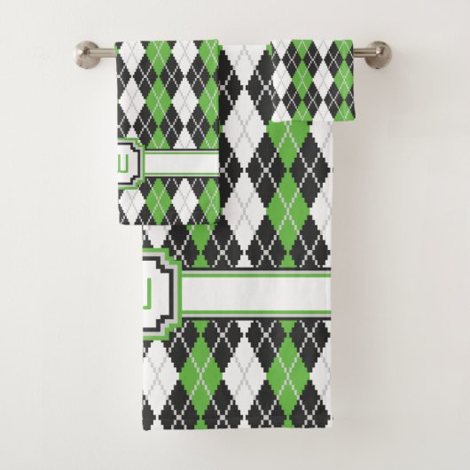 Retro Argyle handdoekset Bad Handdoek (Insitu)