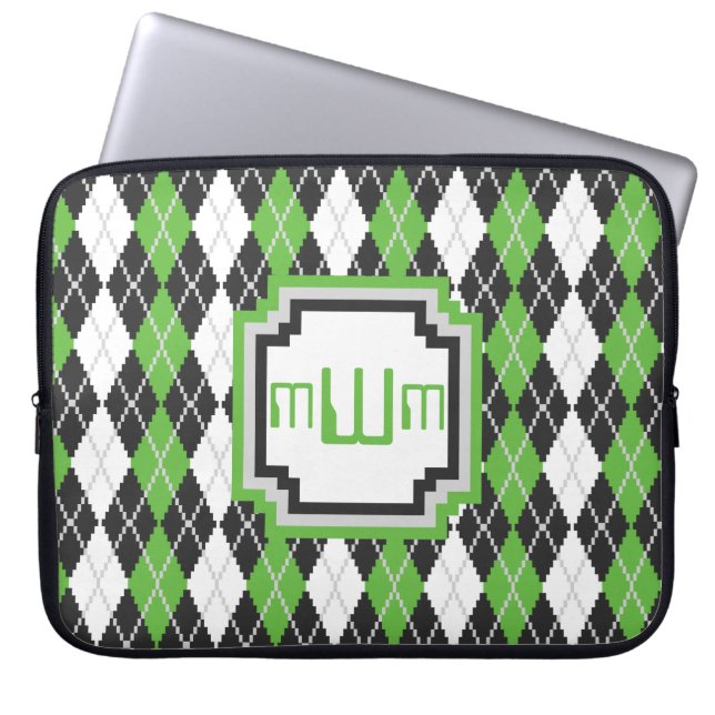 Retro Argyle-laptophoes Laptop Sleeve (Voorkant)
