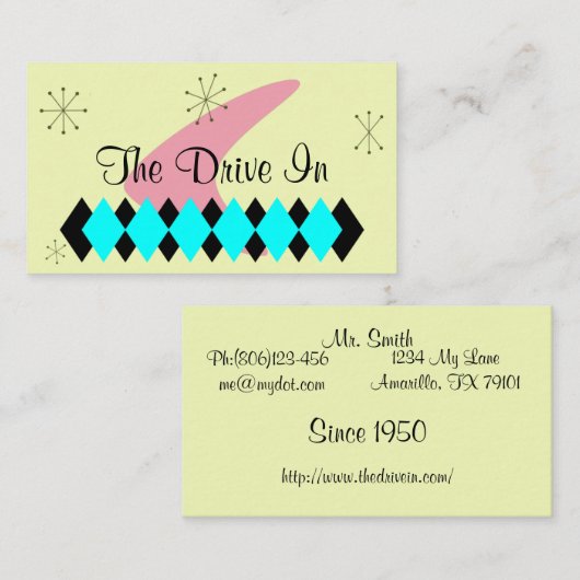 Retro Argyle Mid Century Modern Visitekaartje (Voorkant / Achterkant)