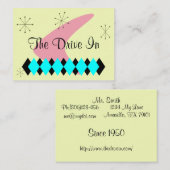 Retro Argyle Mid Century Modern Visitekaartje-Chub Visitekaartje (Voorkant / Achterkant)