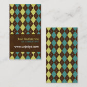 Retro Argyle-ontwerp Visitekaartje (Voorkant / Achterkant)