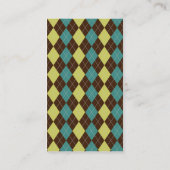 Retro Argyle-ontwerp Visitekaartje (Achterkant)