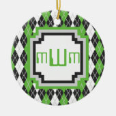 Retro Argyle-Ornament Keramisch Ornament (Voorkant)