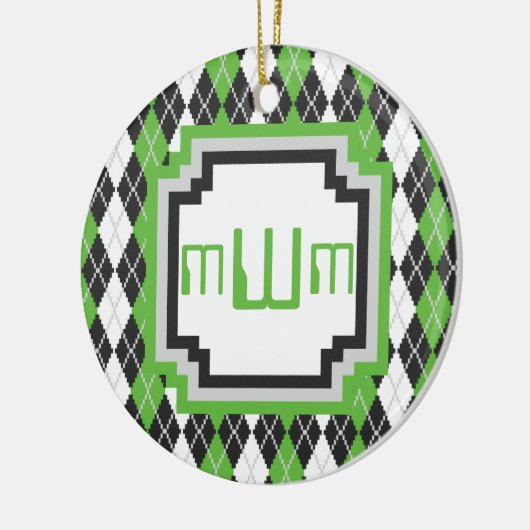Retro Argyle-Ornament Keramisch Ornament (Links)