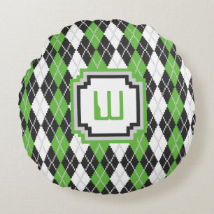 Retro Argyle Rond Kussen
