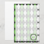 Retro Argyle Stationery Briefpapier (Voorkant / Achterkant)