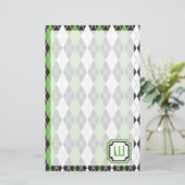 Retro Argyle Stationery Briefpapier (Staand voorkant)