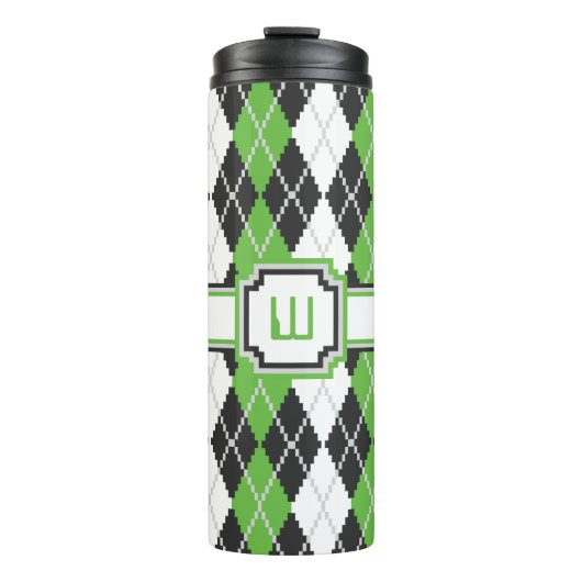 Retro Argyle Thermal Tumbler Thermosbeker (Voorkant)
