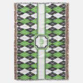 Retro Argyle Throw Blanket Deken (Voorkant Verticaal)