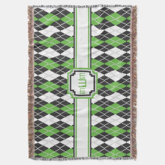 Retro Argyle Throw Blanket Deken (Voorkant Verticaal)