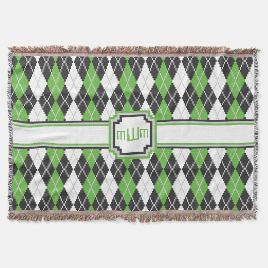 Retro Argyle Throw Blanket Deken (Voorkant)