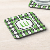 Retro Argyle Vierkantige Onderzetter (Linkerzijde)