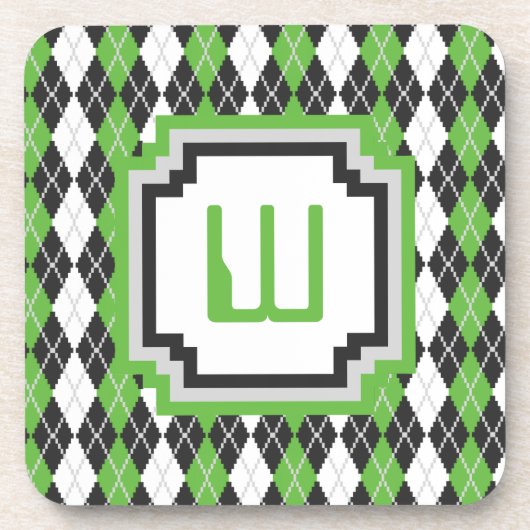 Retro Argyle Vierkantige Onderzetter (Voorkant)