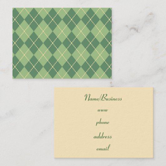 Retro Argyle Visitekaartje (Voorkant / Achterkant)