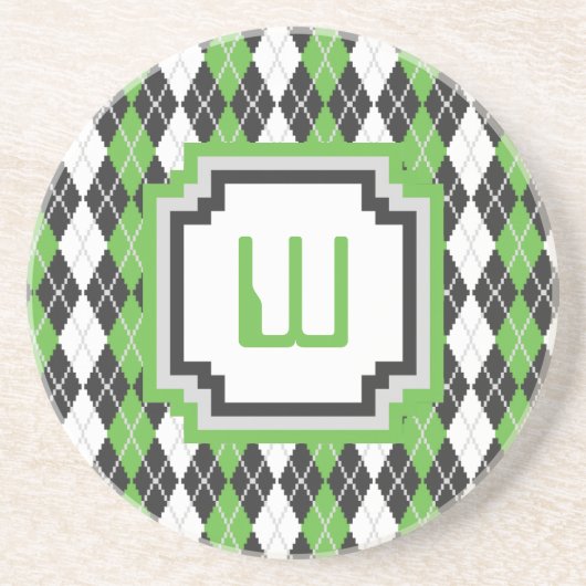 Retro Argyle Zandsteen Onderzetter (Voorkant)