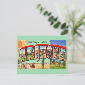Retro Arizona Green Postcard Briefkaart (Staand voorkant)