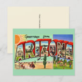 Retro Arizona Green Postcard Briefkaart (Voorkant / Achterkant)