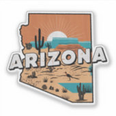 Retro Arizona State Car Sticker (Voorkant)
