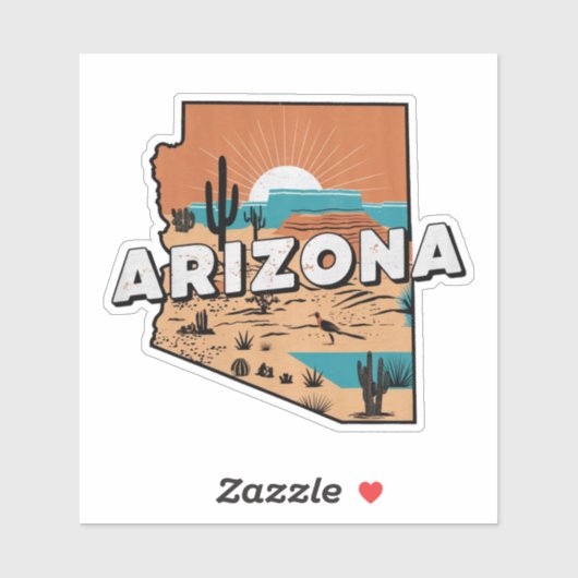 Retro Arizona State Car Sticker (Vel)