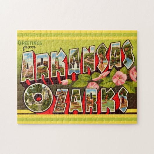 Retro Arkansas Ozarks 11x14 Legpuzzel (Horizontaal)