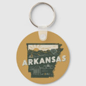 Retro Arkansas staat  Sleutelhanger (Voorkant)