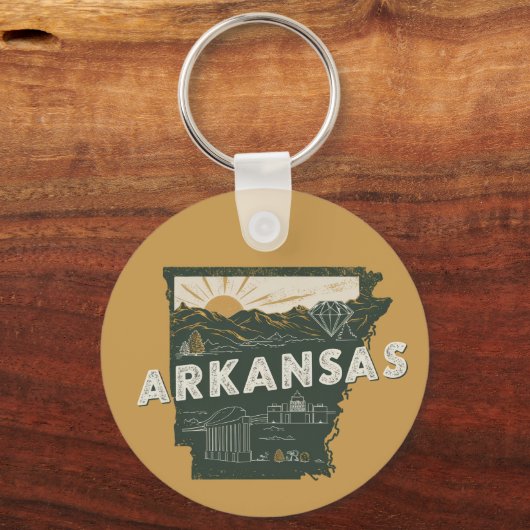 Retro Arkansas staat  Sleutelhanger (Voorkant)