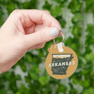 Retro Arkansas staat Sleutelhanger