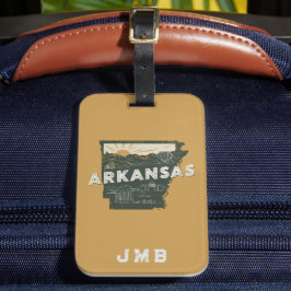 Retro Arkansas State gepersonaliseerd Bagagelabel